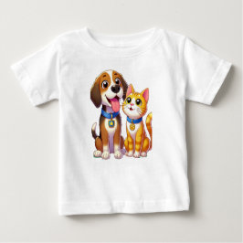 Camiseta De Bebé Amigos furtivos para siempre: Perro y gato juntos