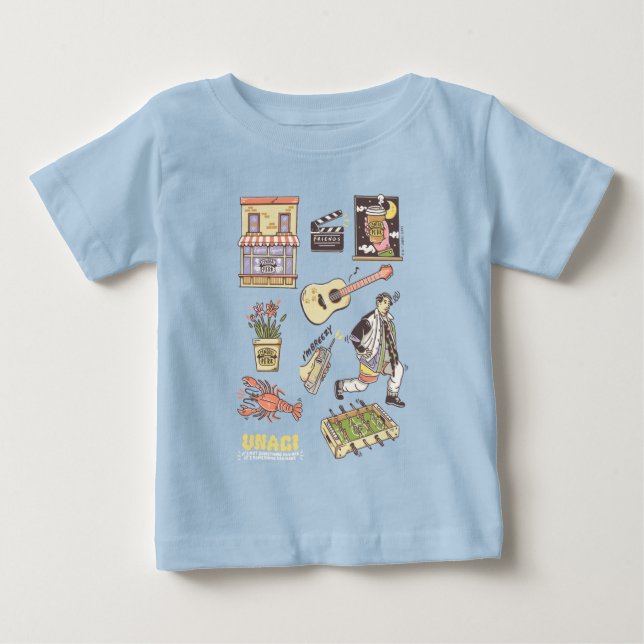 Camiseta De Bebé AMIGOS™ | Gráfico de iconos Personalizados 4 (Anverso)
