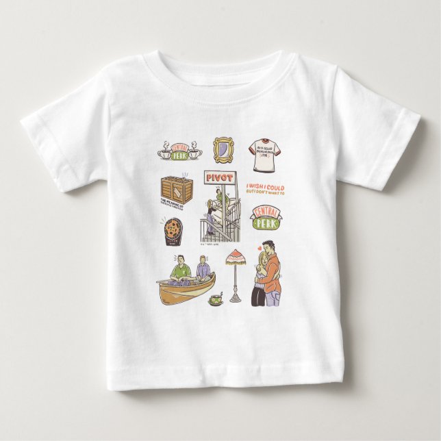Camiseta De Bebé AMIGOS™ | Iconos Personalizados (Anverso)