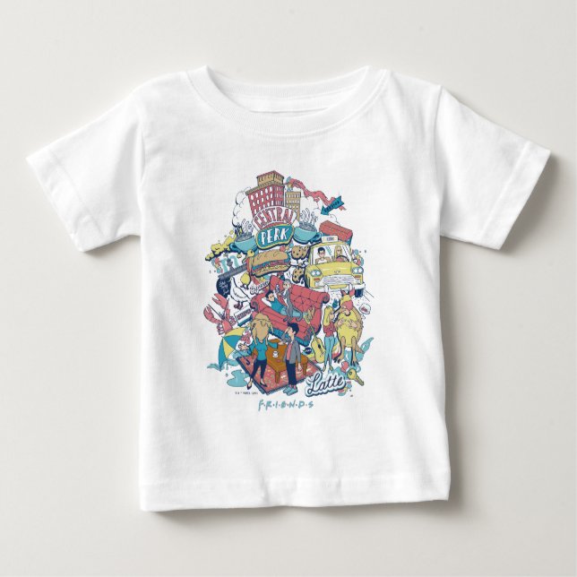 Camiseta De Bebé AMIGOS™ | Personalizado Collage (Anverso)