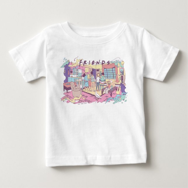 Camiseta De Bebé AMIGOS™ | Personalizado de apartamentos (Anverso)