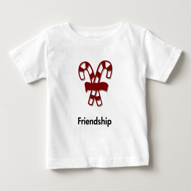 Camiseta De Bebé Amistad Candy Cane (Anverso)