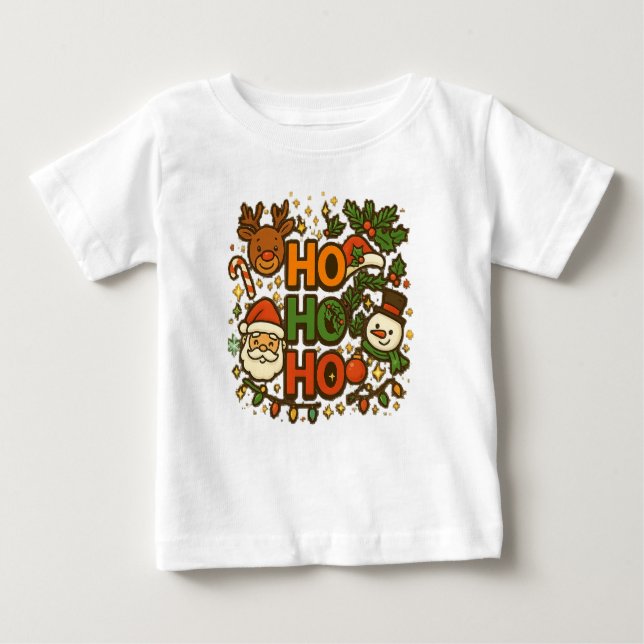 Camiseta De Bebé AMITA | HO HO HO Holiday Crew Tee (Anverso)