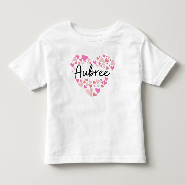 Camiseta De Bebé Amo a Aubree - corazones para Aubree (Anverso)