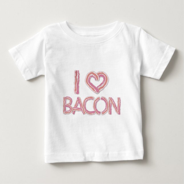 Camiseta De Bebé Amo a Bacon (Anverso)