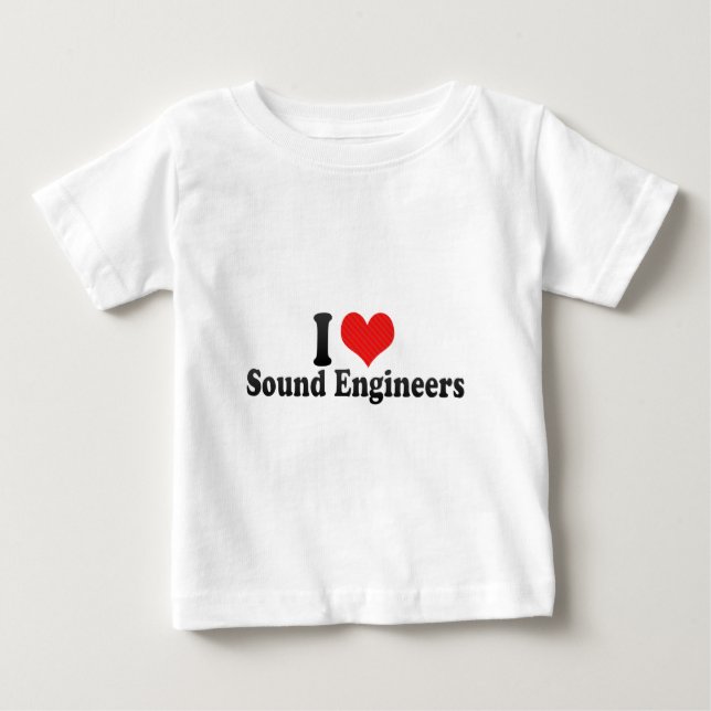 Camiseta De Bebé Amo a ingenieros de sonido (Anverso)