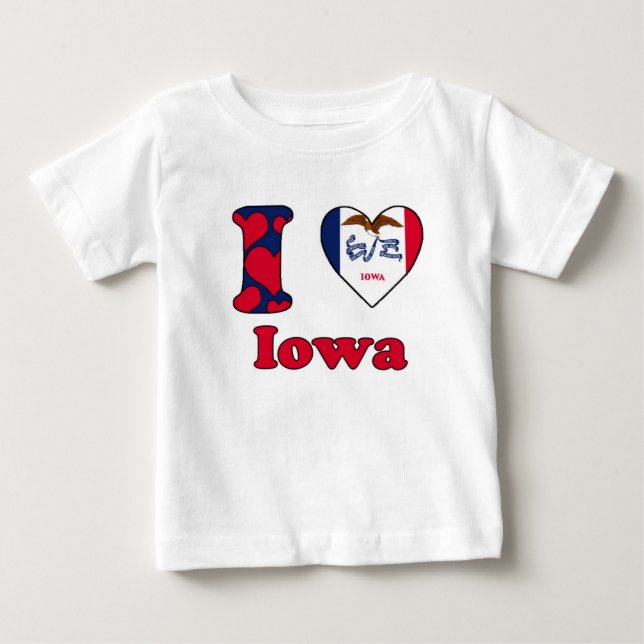 Camiseta De Bebé Amo a Iowa (Anverso)