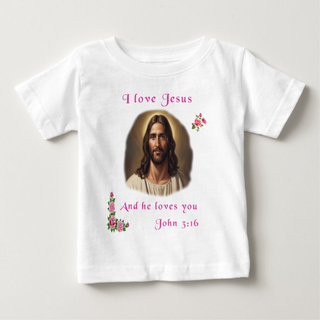 Camiseta De Bebé Amo a Jesús (Anverso)
