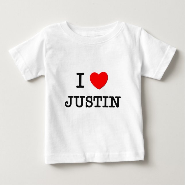 Camiseta De Bebé Amo a Justin (Anverso)