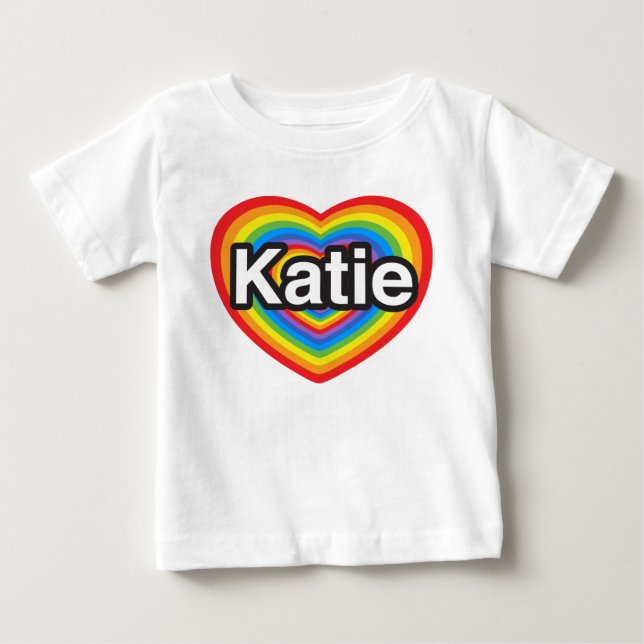 Camiseta De Bebé Amo a Katie. Te amo, Katie. Corazón (Anverso)