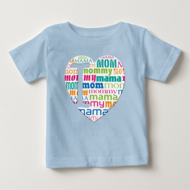 Camiseta De Bebé Amo a la mamá, mamá, mamá - (Anverso)