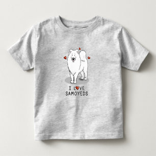 Camiseta De Bebé Amo a las Samoyeds - corazones lindos de perro Sam