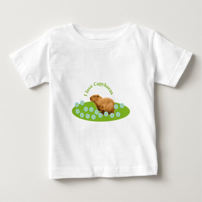 Camiseta De Bebé Amo a los carpinchos (Anverso)