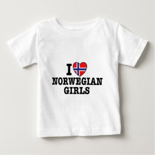 Camiseta De Bebé Amo a los Chicas noruegos