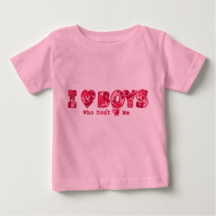 Camiseta De Bebé "Amo a los chicos" Tee infantil en rosa/rosa