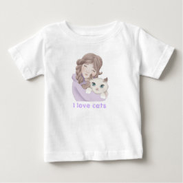 Camiseta De Bebé "Amo a los gatos"