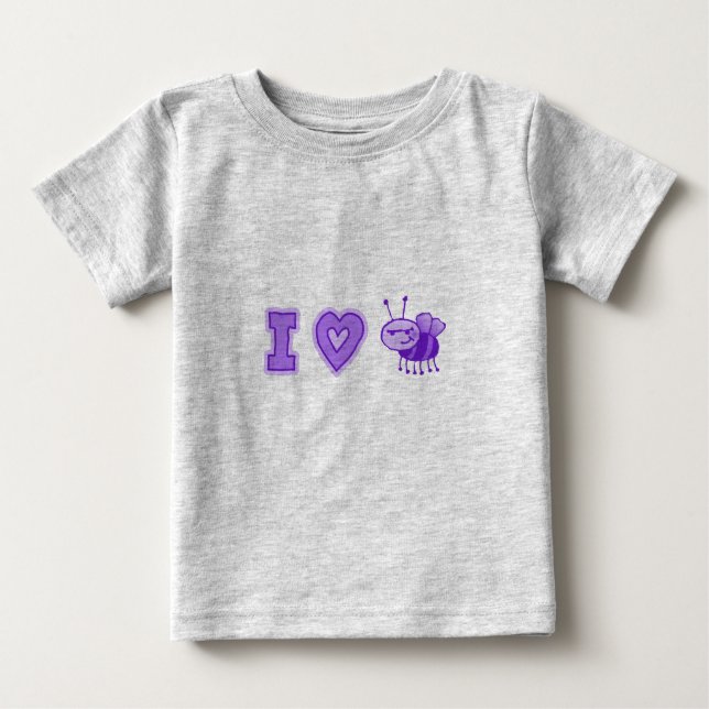 Camiseta De Bebé "Amo a los niños", bebé creeper en Nat'l/Purple (Anverso)
