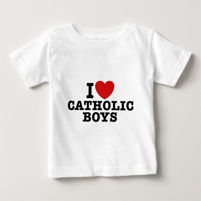 Camiseta De Bebé Amo a los niños católicos (Anverso)