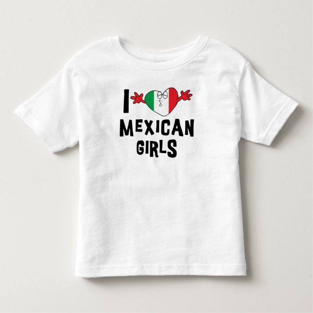 Camiseta De Bebé Amo a los niños Chicas mexicanos (Anverso)