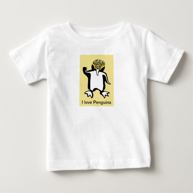 Camiseta De Bebé Amo a los PENGUINOS - Vida silvestre Antártida - (Anverso)
