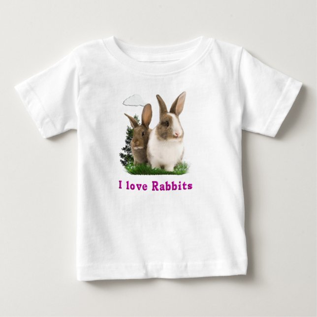 Camiseta De Bebé Amo a los Rabbits (Anverso)