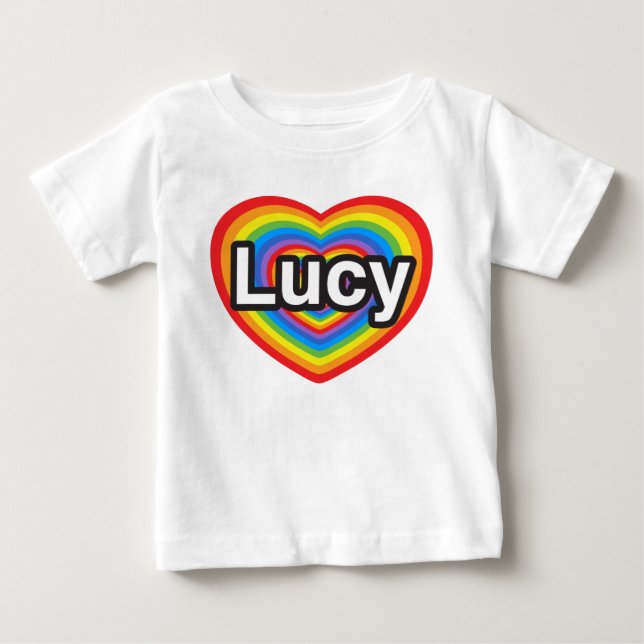 Camiseta De Bebé Amo a Lucy. Te amo Lucy. Corazón (Anverso)