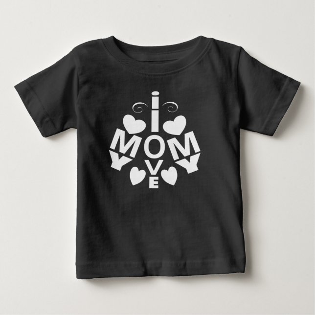 Camiseta De Bebé Amo a mamá (Anverso)