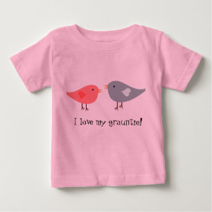 Camiseta De Bebé "¡Amo a mi abuela!" con los pájaros