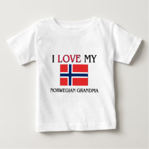Camiseta De Bebé Amo a mi abuela noruega