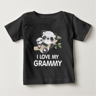 Camiseta De Bebé Amo a mi abuela pandas bebé y adultos lindos