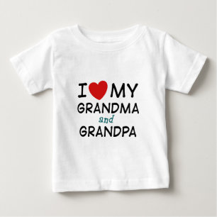 Camiseta De Bebé Amo a mi abuela y mi abuelo
