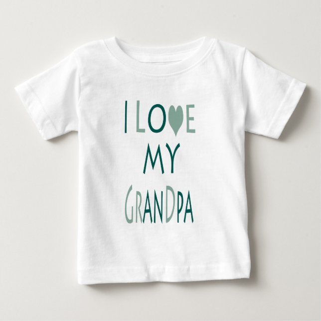 Camiseta de bebé 'Amo a mi abuelo' (Anverso)