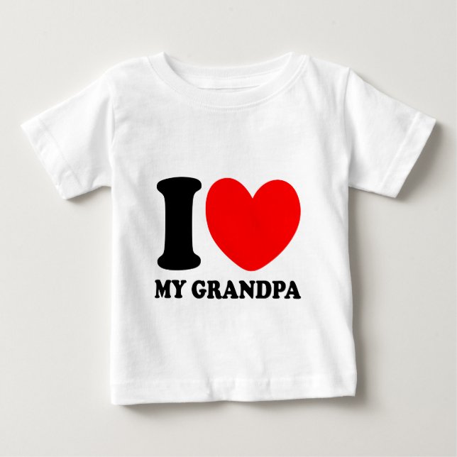 Camiseta De Bebé Amo a mi abuelo (Anverso)