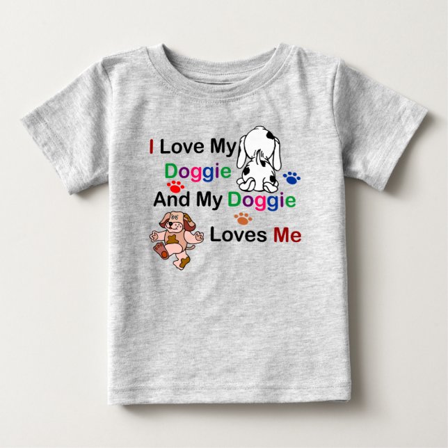 Camiseta De Bebé Amo A Mi Doggie Toddler Tee (Anverso)