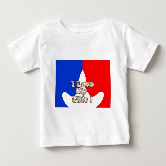 Camiseta De Bebé "Amo a mi esposa" Impresión artística (Anverso)