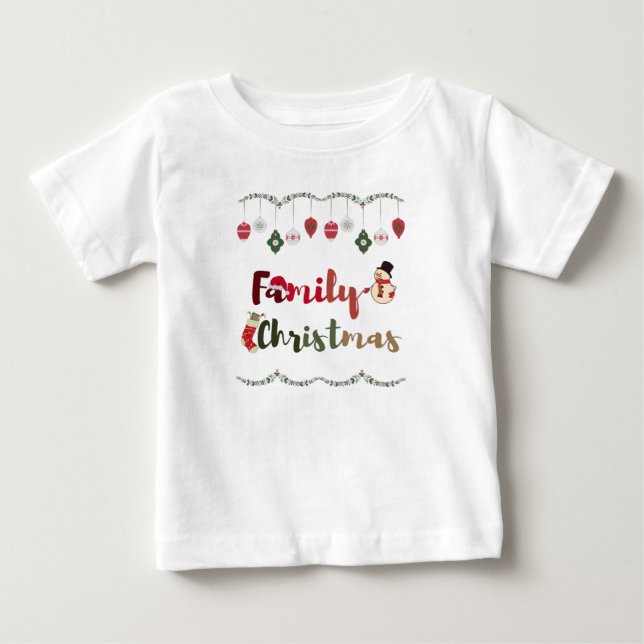 Camiseta De Bebé Amo a mi familia, Navidades saludan a Navidades de (Anverso)