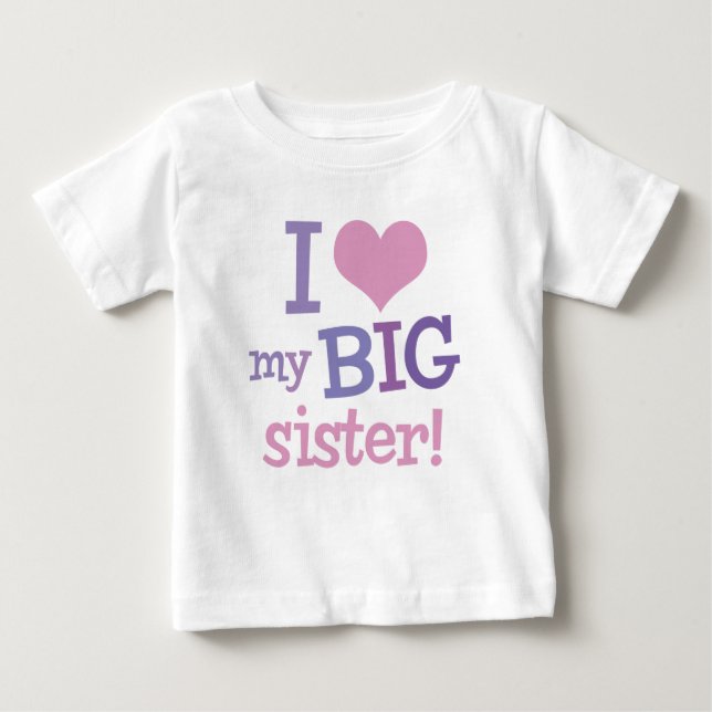 Camiseta De Bebé Amo A Mi Gran Hermana (Anverso)