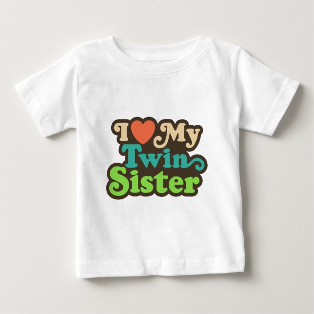 Camiseta De Bebé Amo a mi hermana gemela (Anverso)