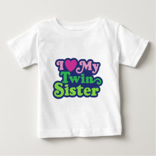 Camiseta De Bebé Amo a mi hermana gemela