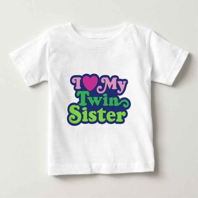 Camiseta De Bebé Amo a mi hermana gemela (Anverso)
