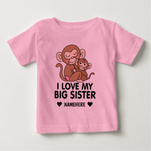 Camiseta De Bebé Amo a mi hermana mayor