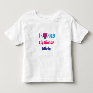 Camiseta De Bebé Amo a mi Hermana Mayor Nombre de Hermana Personali