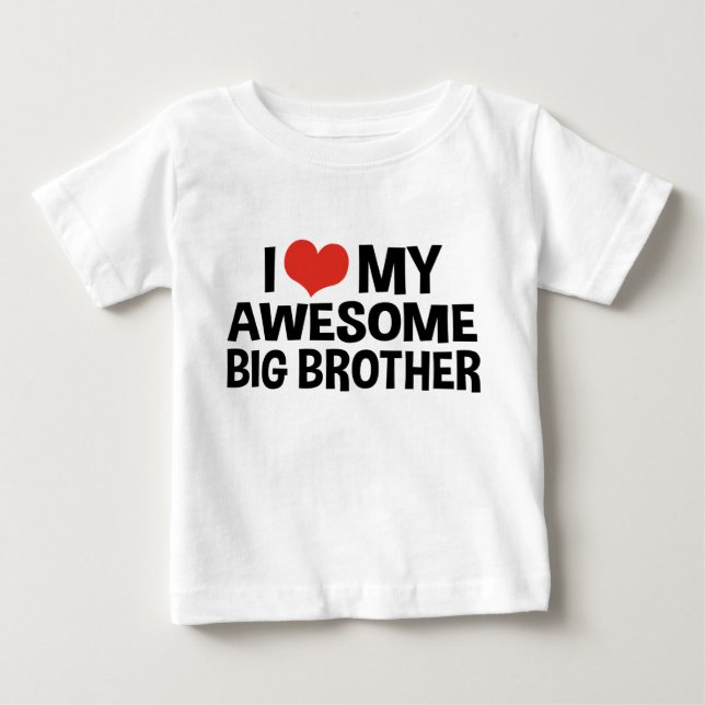 Camiseta De Bebé Amo A Mi Hermano Grande. (Anverso)