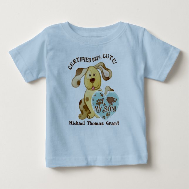 Camiseta De Bebé Amo a mi hijo, el bebé creeper personalizado (Anverso)