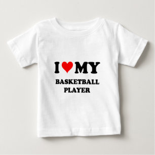 Camiseta De Bebé Amo a mi jugador de básquet