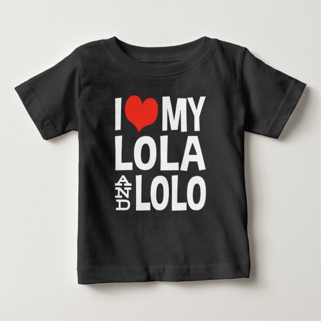 Camiseta De Bebé Amo a mi Lola y Lolo (Anverso)