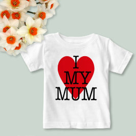 Camiseta De Bebé Amo a mi Mamá Día de San Valentín de la familia Re