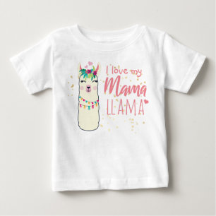 Camiseta De Bebé Amo a mi mamá llama Chicas guapos ducha rosa de or