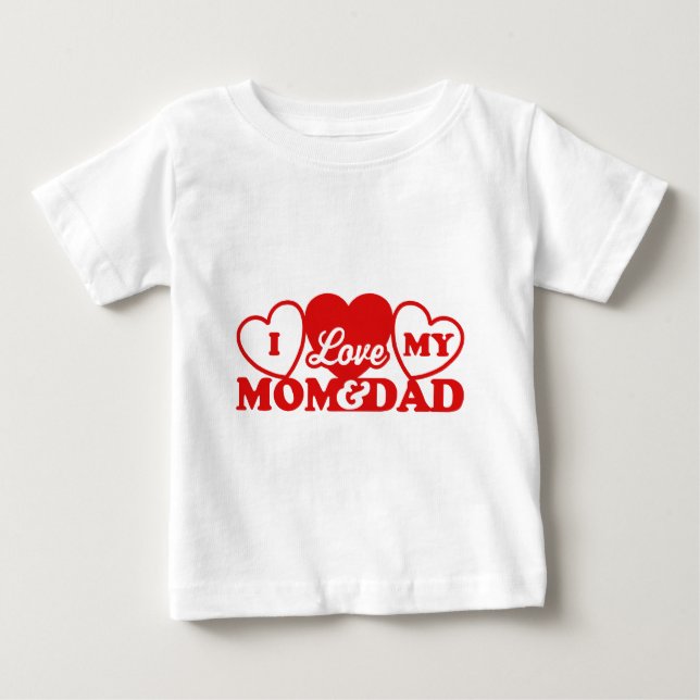 Camiseta De Bebé Amo a mi mamá y papá (Anverso)