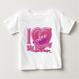 Camiseta De Bebé Amo a mi mami rosa/púrpura - corazón